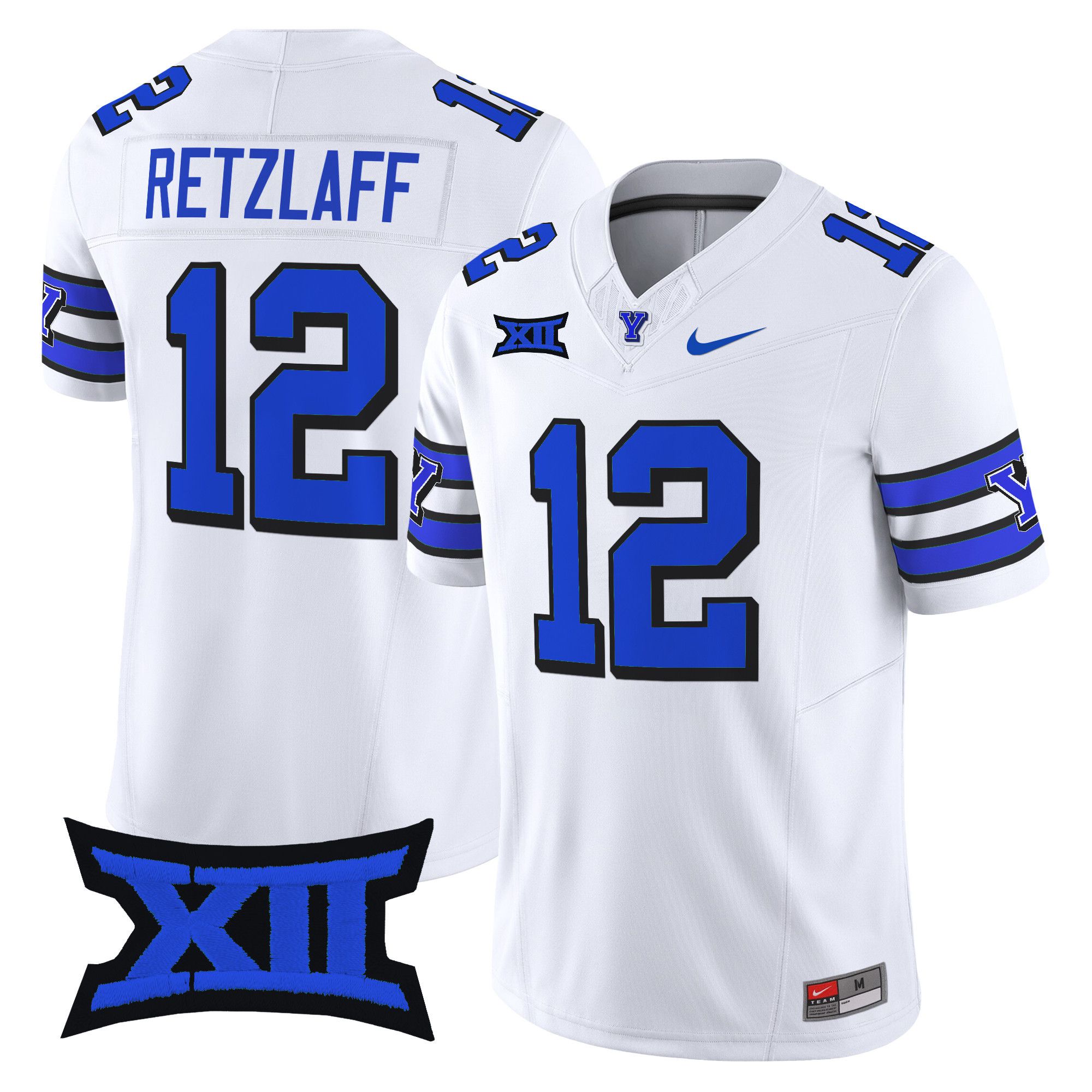 Men BYU Cougars #12 Retzlaff White Nike 2024 Vapor Limited NCAA Jersey style 1->more ncaa teams->NCAA Jersey